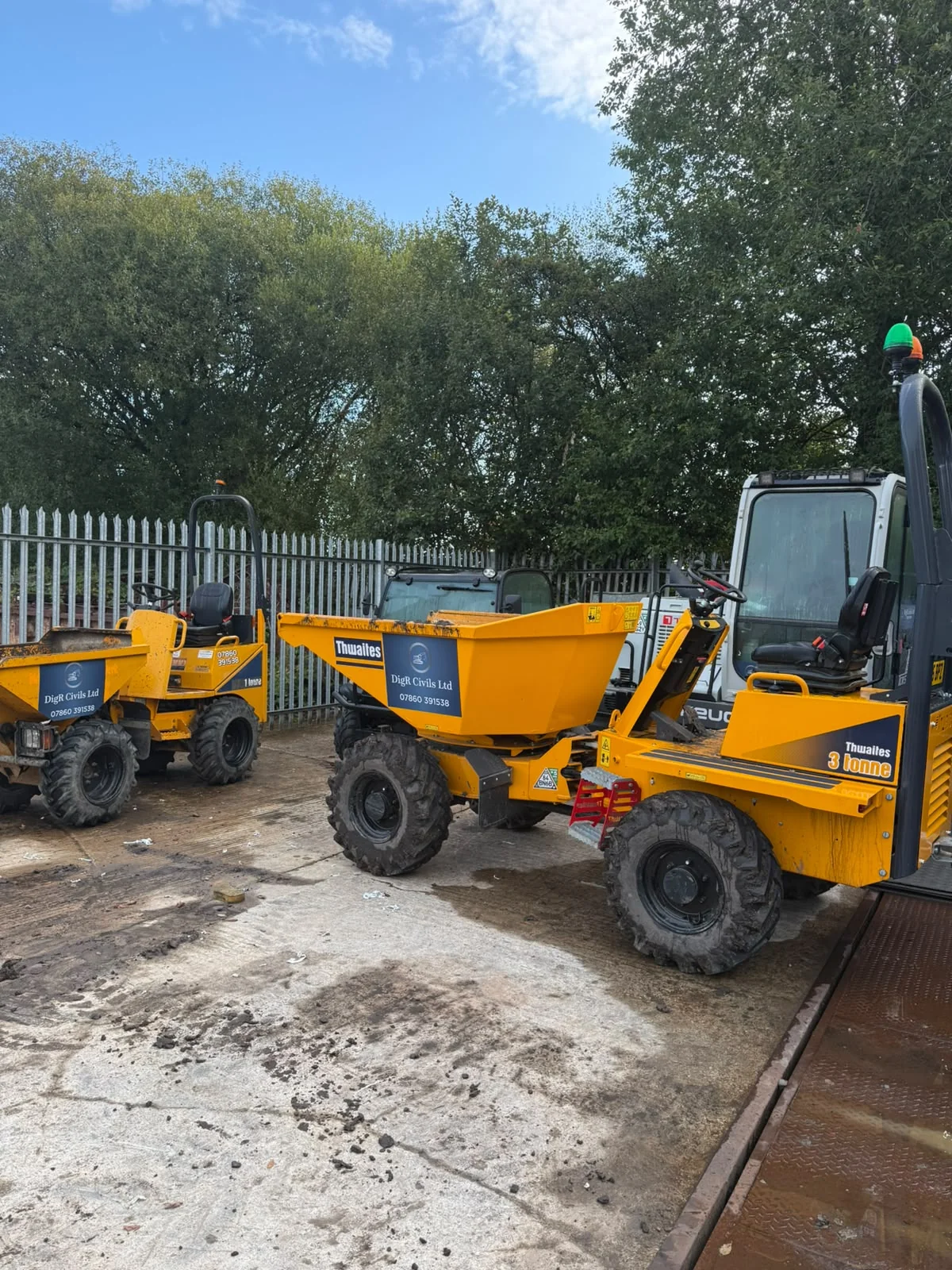 DigR Civils wheeled dumpers in the yard